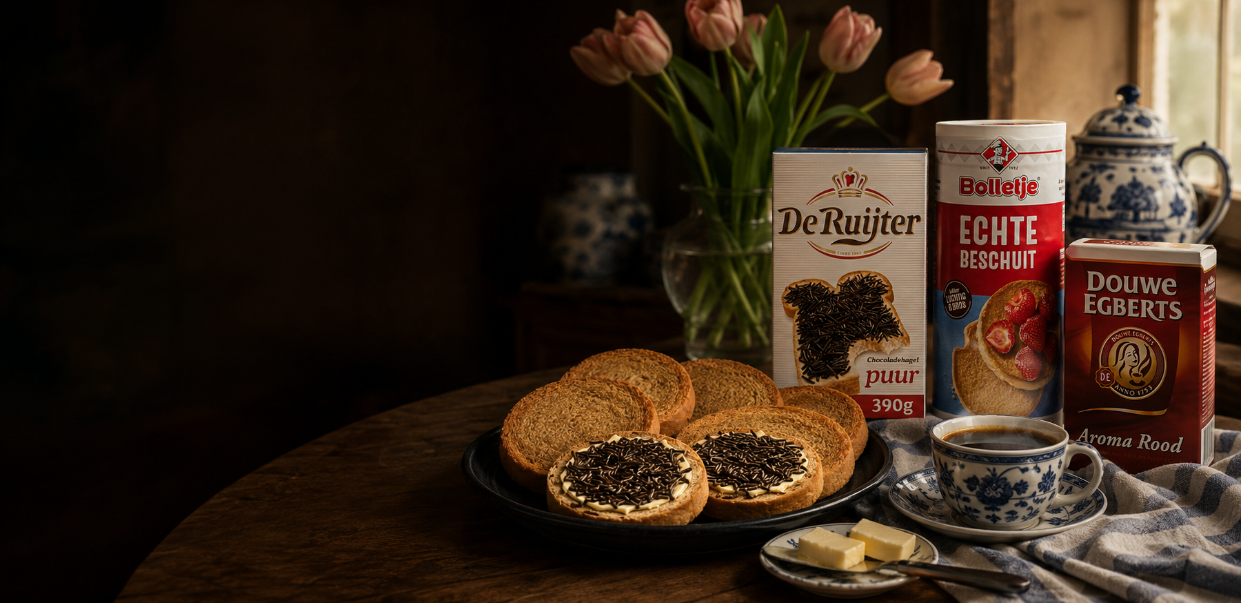Dutch breakfast classics — hagelslag, spreads, and morning favorites